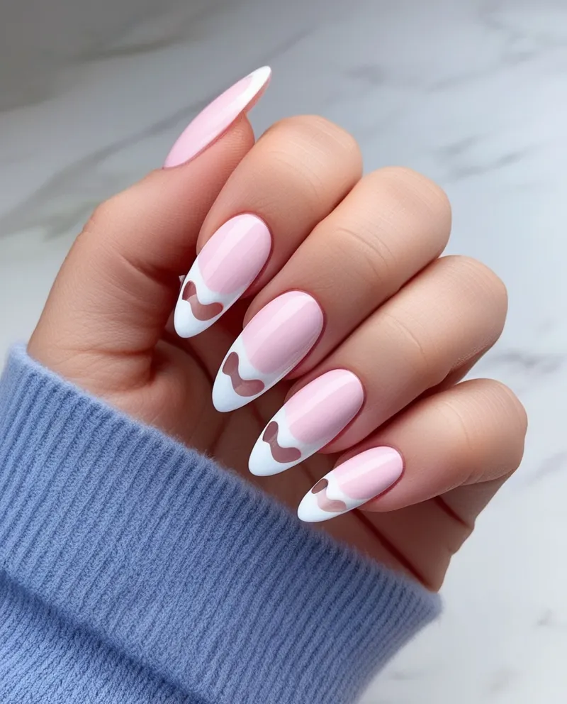 Scalloped nail designs with wavy, curved edges for a delicate, feminine look.