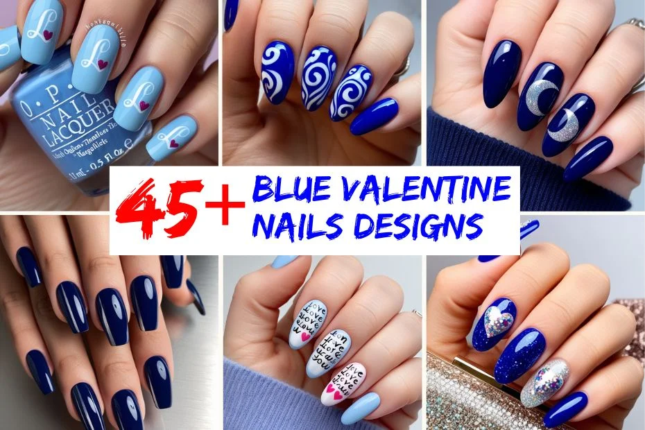 Blue Valentine Nails Design